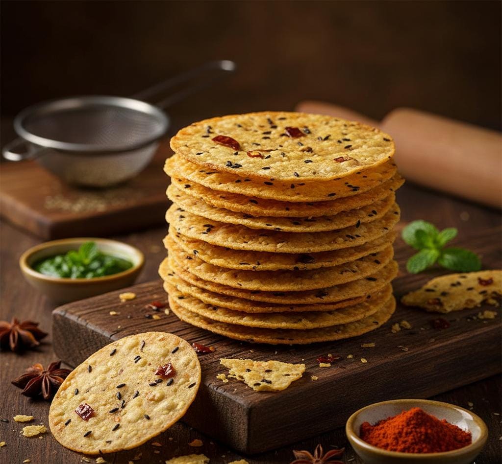 Handmade Aloo Papad (Vrat Special) - Heeng & Jeera Flavour (250g)